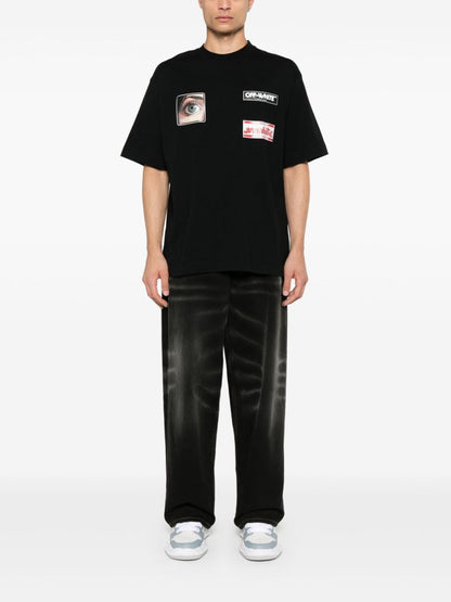 OFF White  Oversized Graphic Tee with Artistic Print