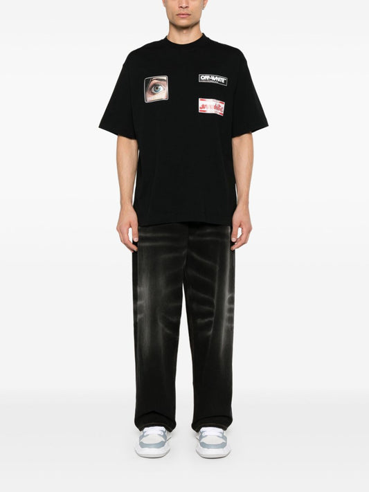 OFF White  Oversized Graphic Tee with Artistic Print