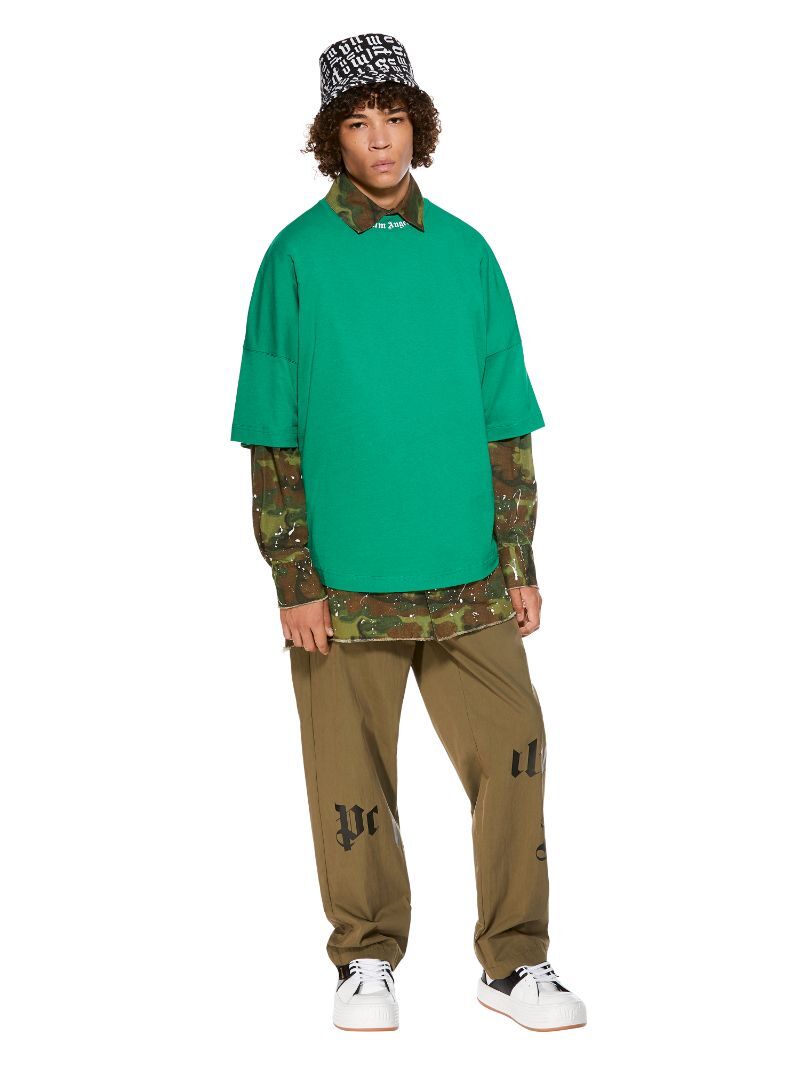 Palm Angels Oversized Logo T-Shirt - Green | Premium Streetwear Fashion