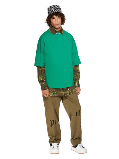 Palm Angels Oversized Logo T-Shirt - Green | Premium Streetwear Fashion