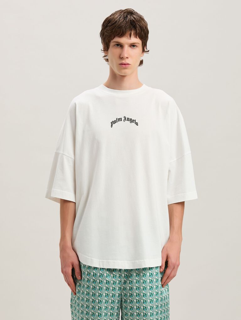 Palm Angels Classic Oversized White Logo T-Shirt