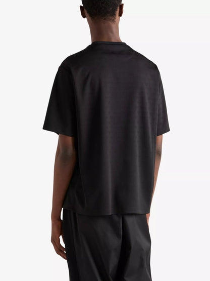 Prada Plaque Oversized Fit Polyester T-shirt - Black