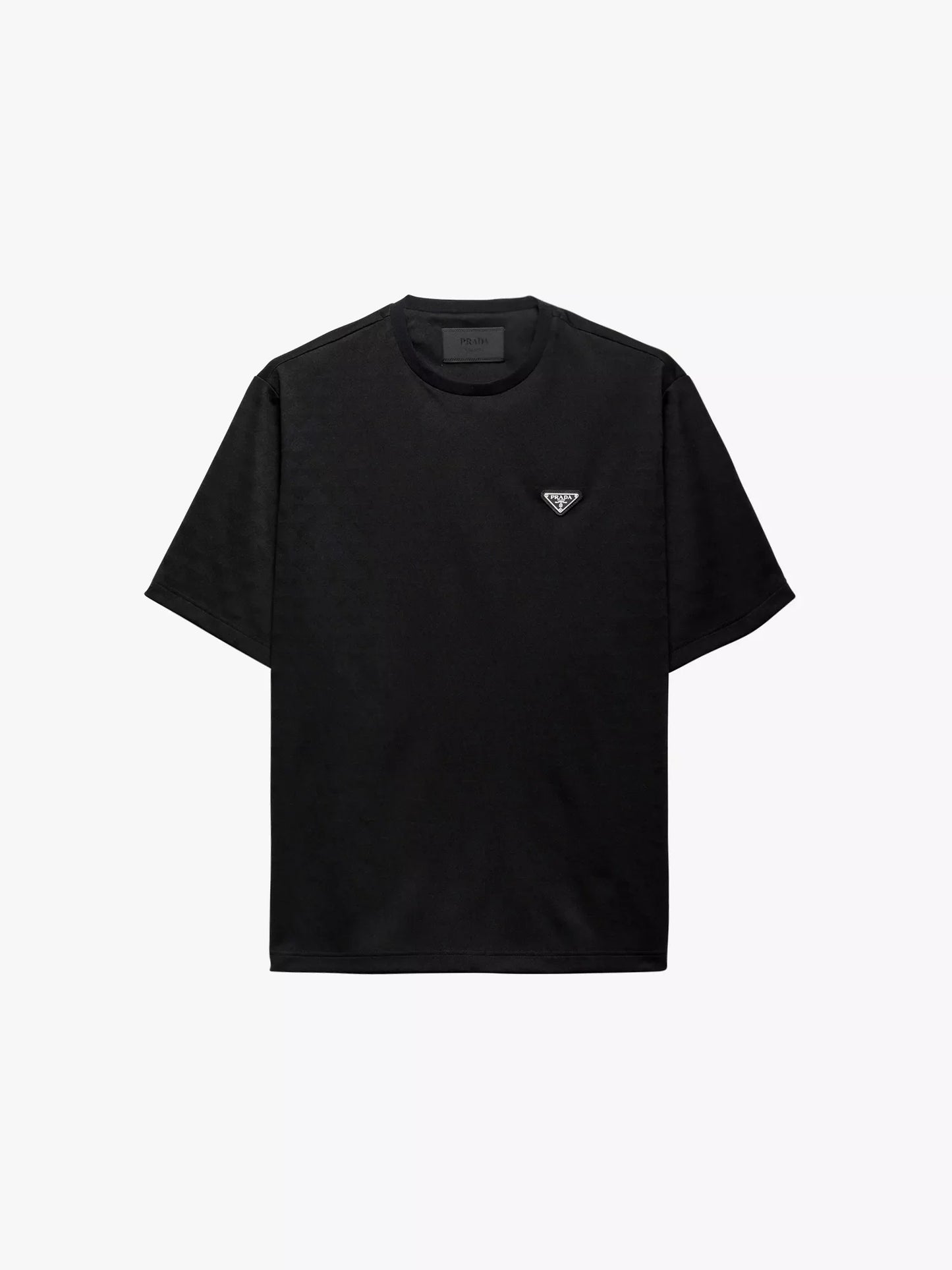 Prada Plaque Oversized Fit Polyester T-shirt - Black