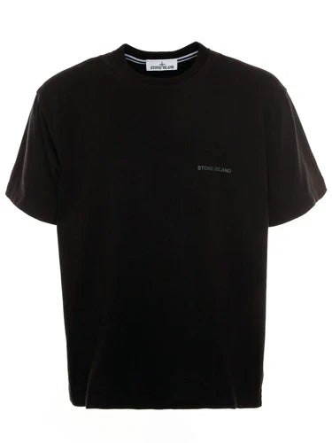 Stone Island Cotton Tshirt with Pixel Dots Black