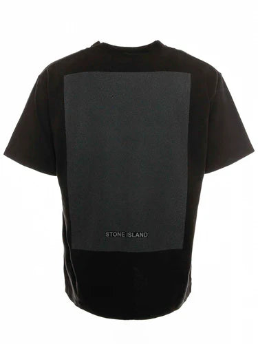 Stone Island Cotton Tshirt with Pixel Dots Black