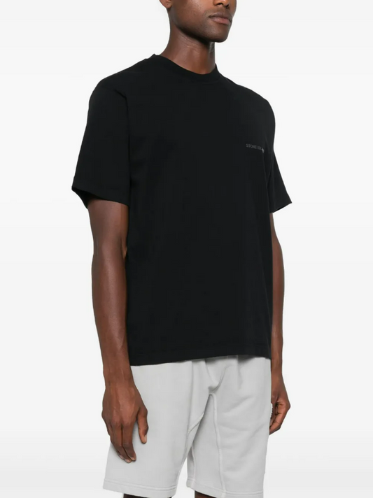 Stone Island Cotton Tshirt with Pixel Dots Black