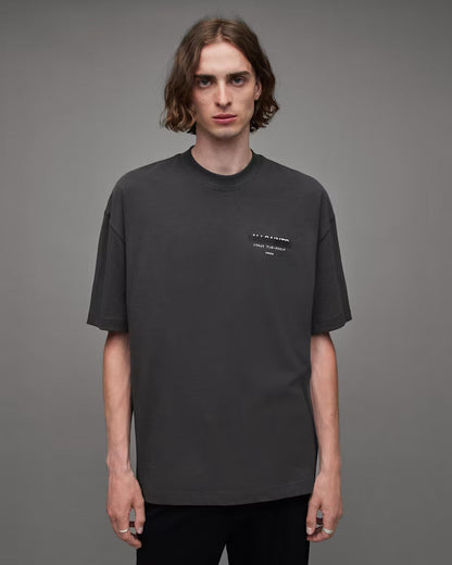 AllSaints Underground oversized t-shirt in black