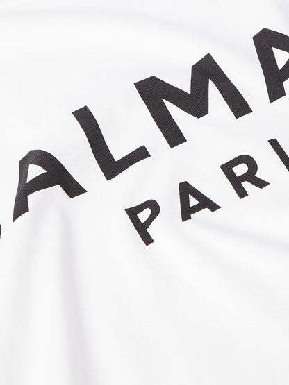 Balmain Logo-Print Organic Cotton T-Shirt – White