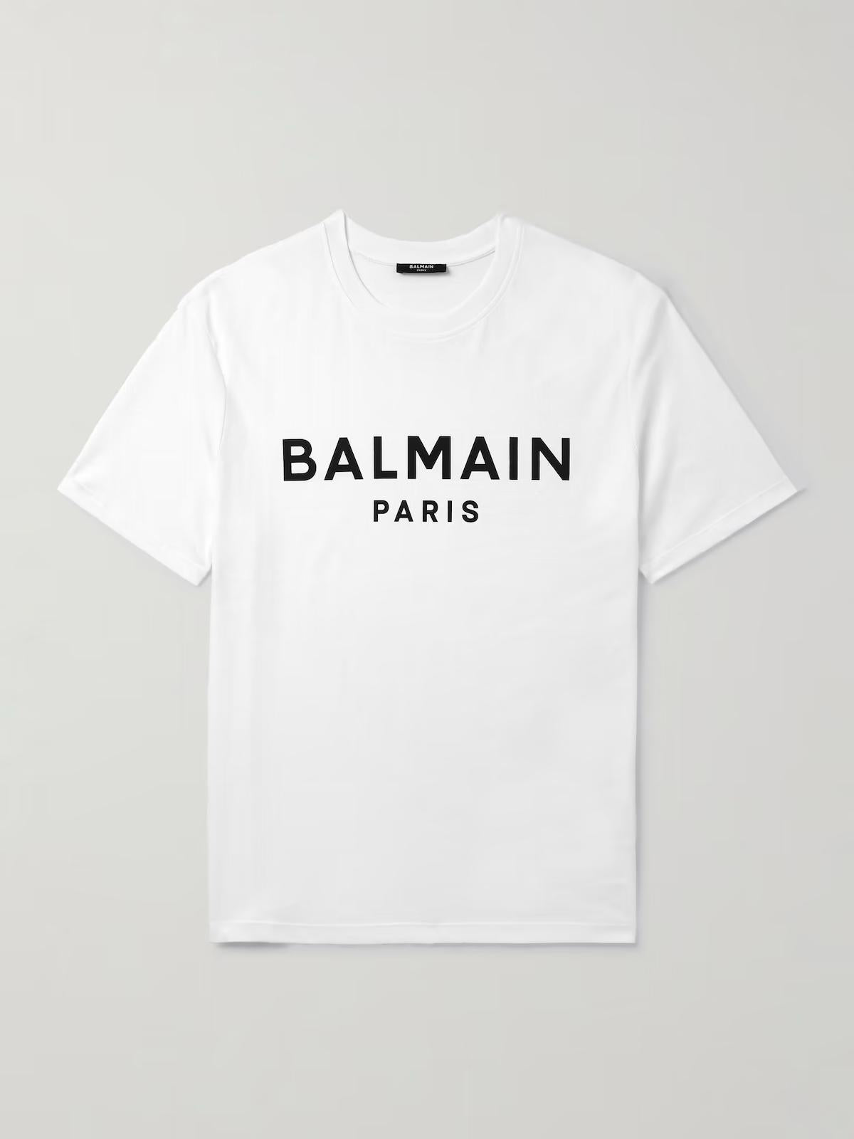 Balmain Logo-Print Organic Cotton T-Shirt – White