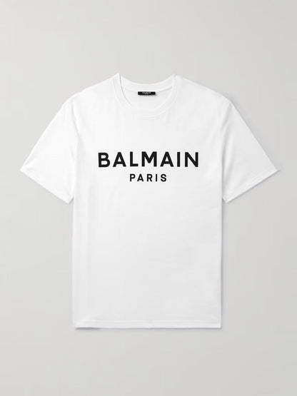 Balmain Logo-Print Organic Cotton T-Shirt – White