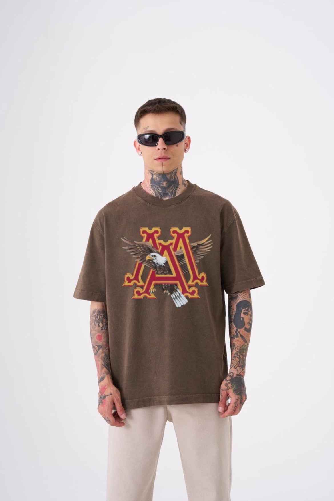 Amiri Hollywood CA Graphic Tee – Brown