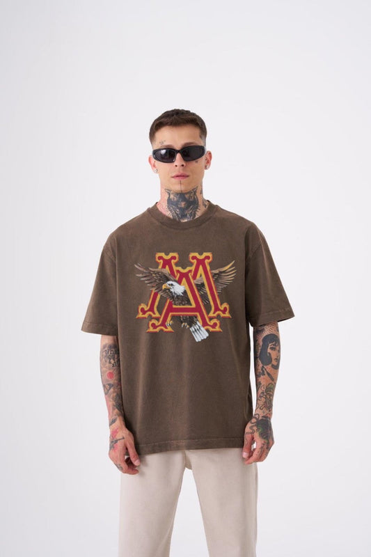 Amiri Hollywood CA Graphic Tee – Brown