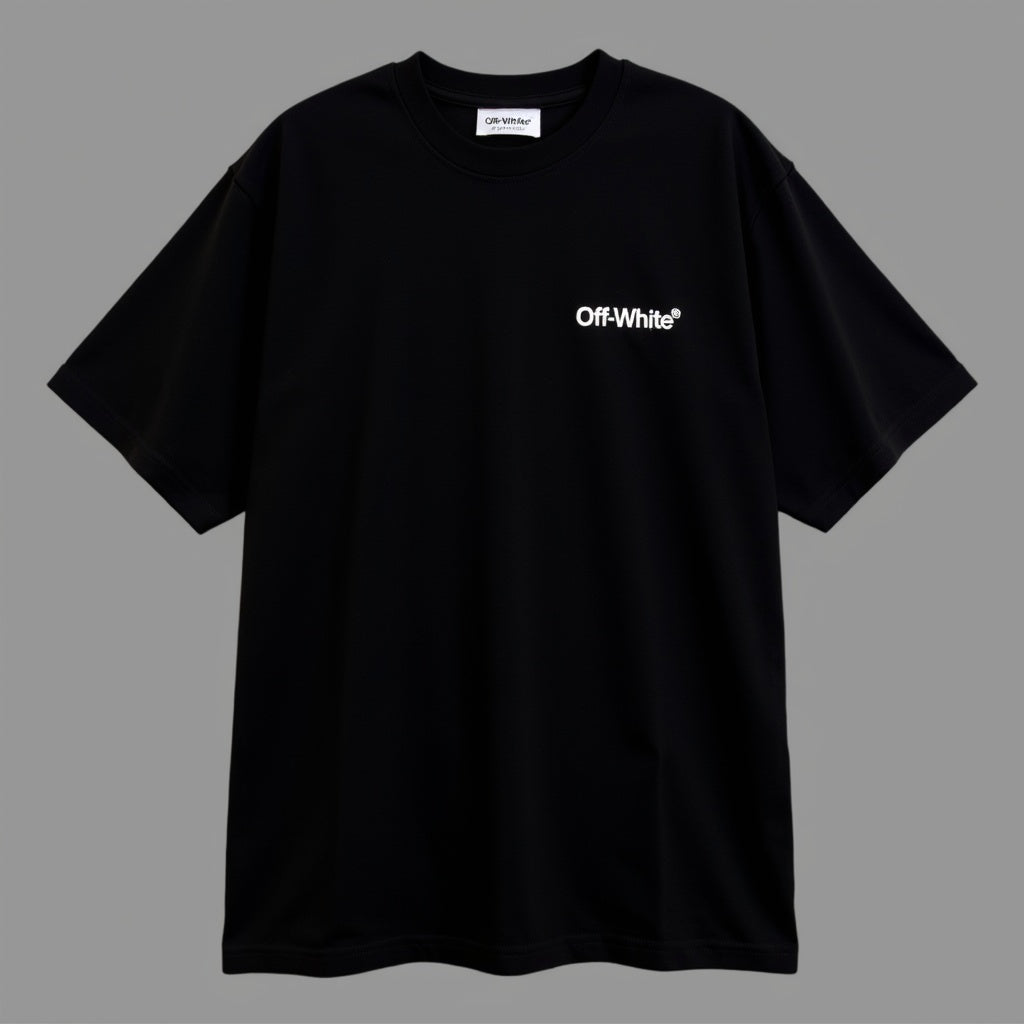 Off White Black Embroidered T-Shirt