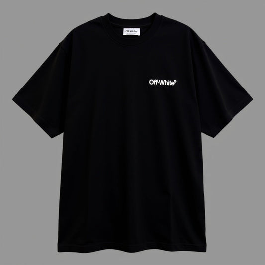 Off White Black Embroidered T-Shirt