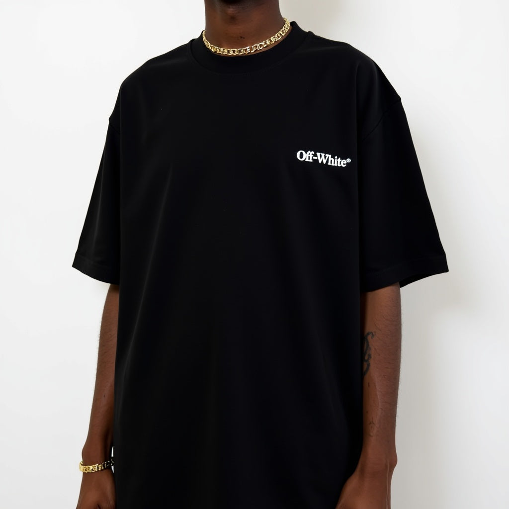 Off White Black Embroidered T-Shirt