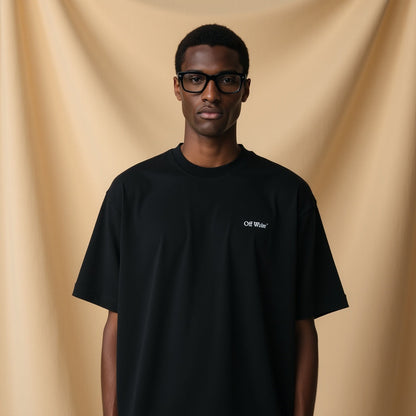 Off White Black Embroidered T-Shirt
