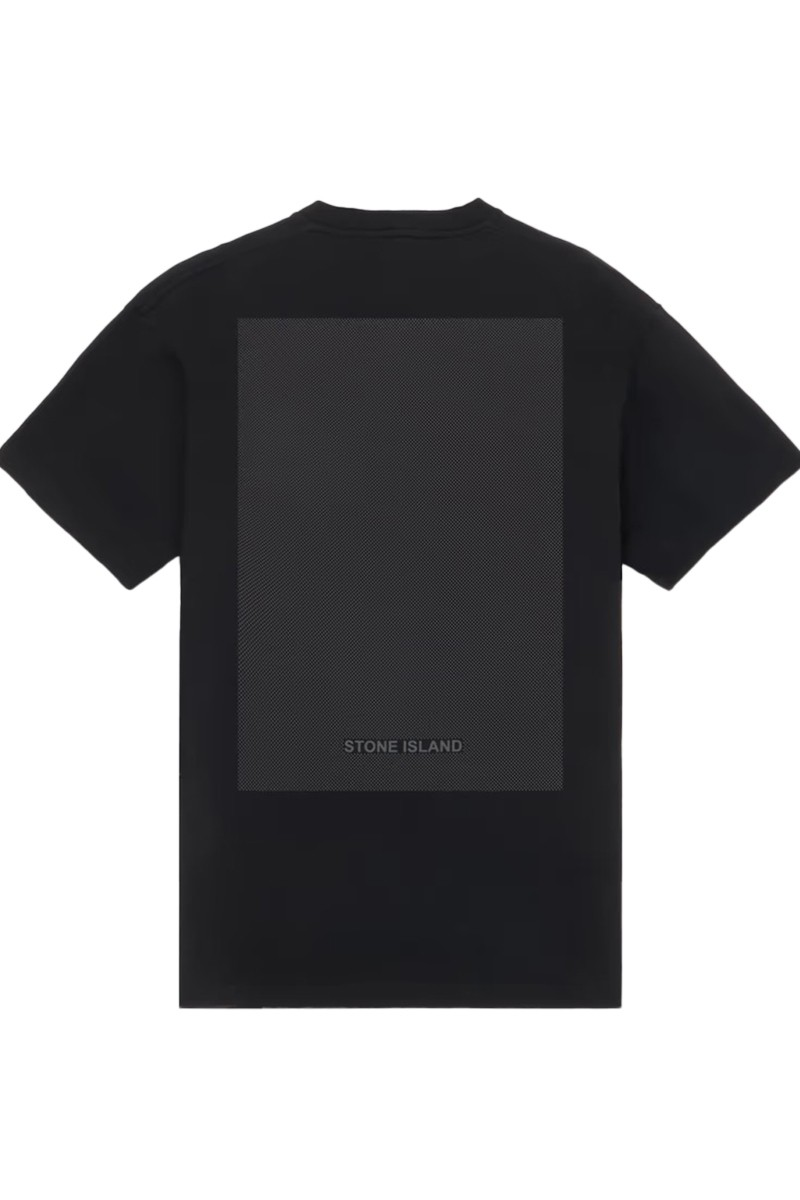 Stone Island Cotton Tshirt with Pixel Dots Black